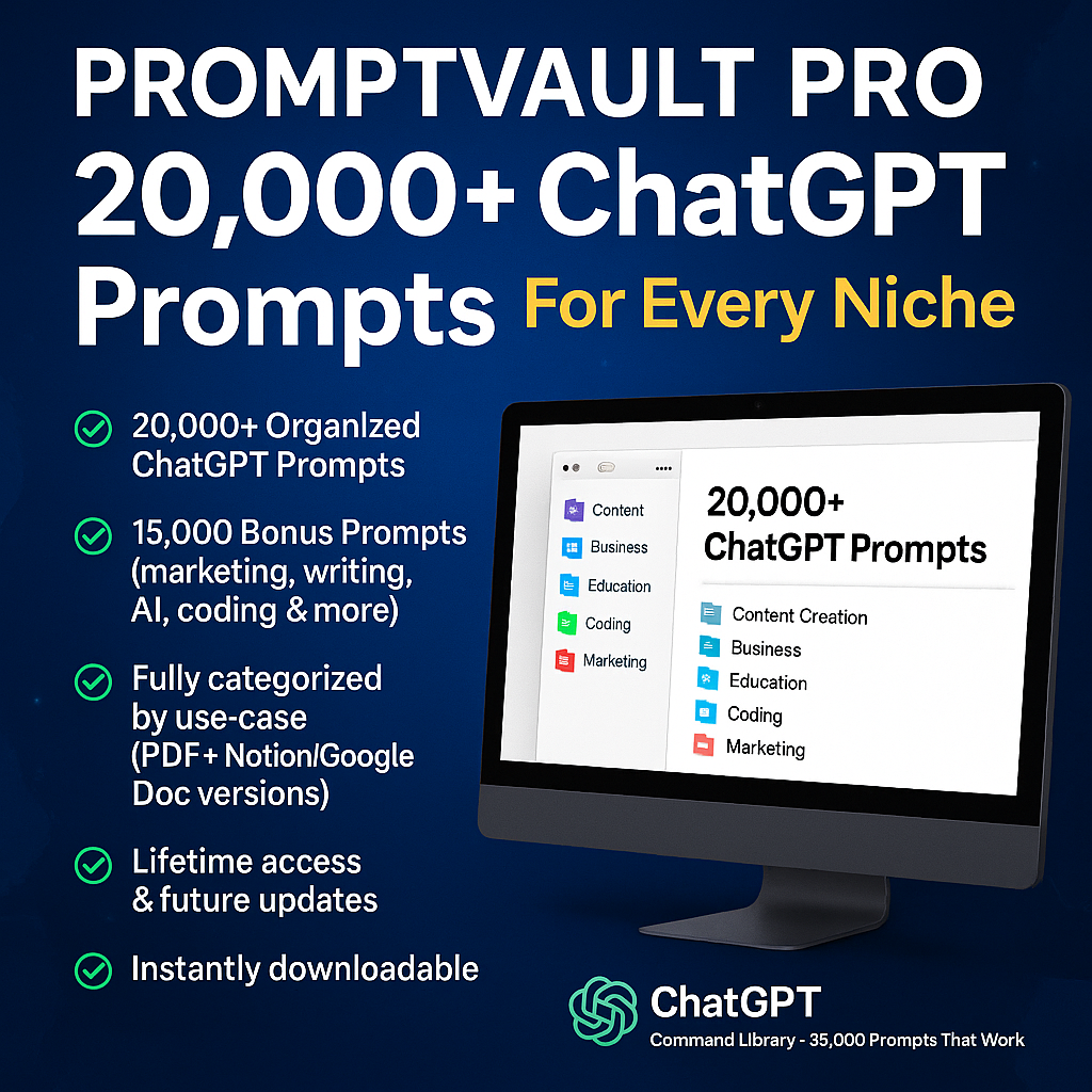 AI Prompt MasterPack: 20,000+ Smart Prompts + Bonus