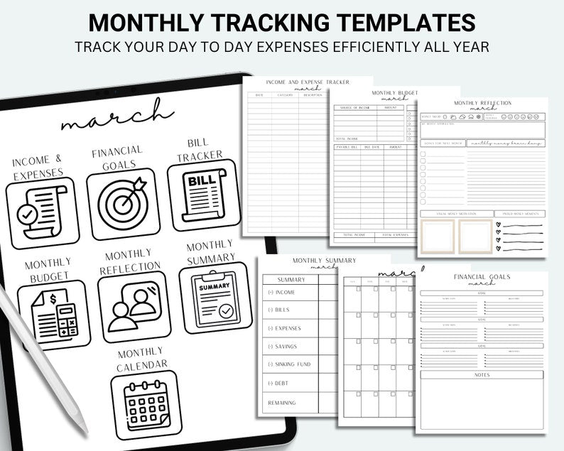 Minimal Budget Planner Printable | Stylish Financial Organizer for Men & Women