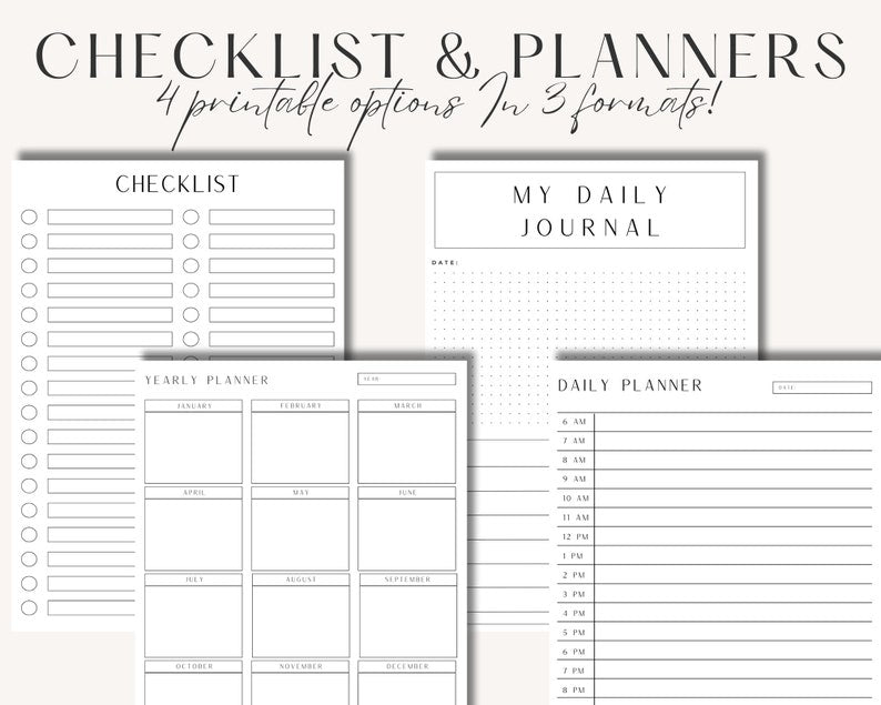 Book Reading Planner Bundle | Minimal Printable Reading Journal & Tracker